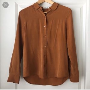 Everlane Silk Mustard Top